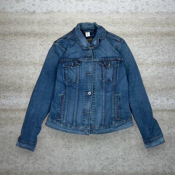 Levi's Other - Vintage Y2K Levis Jean Jacket Youth L Medium Wash Button Up Trucker Style